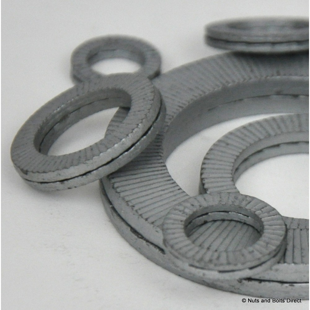 M18 Heico Lock Washer, Standard Diameter, Steel, Delta Protekt Zinc Flake